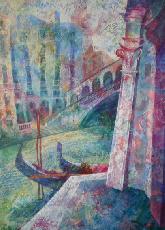 Paintings - Two Gondolas, Venice